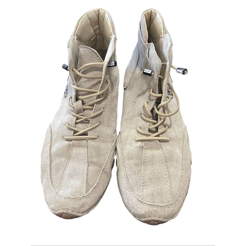 Clohoo Mens Beige Suede Non Slip Ankle Chukka Boots Comfort Shoes Size 42